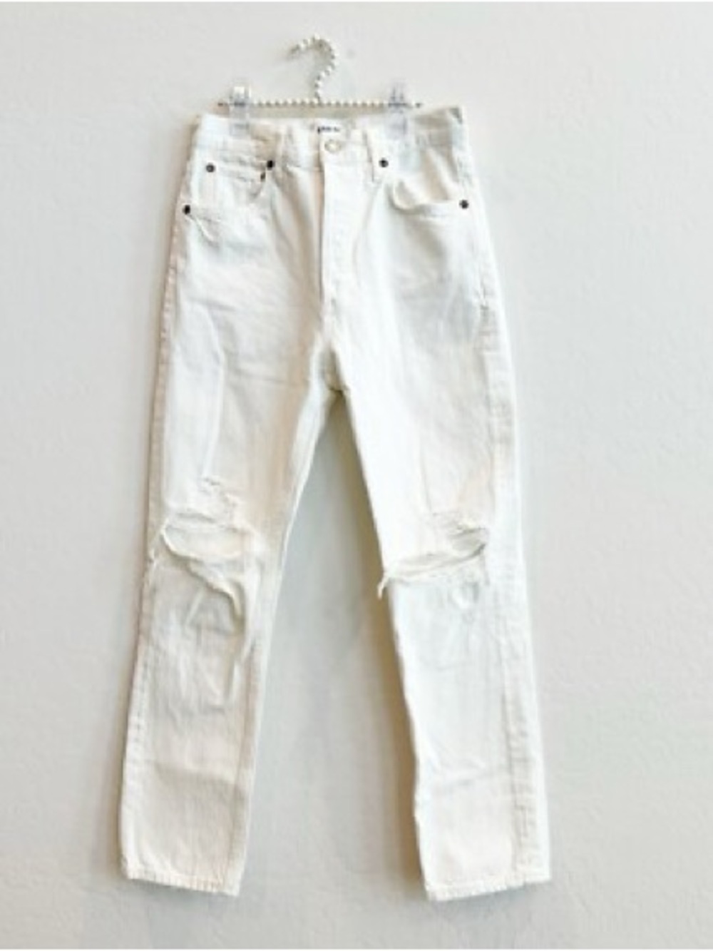 AGOLDE ‘Riley’ White Distressed Jeans Women’s Size 25